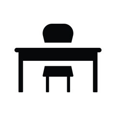 Classroom, desk, education icon.