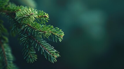 Fototapeta premium Desktop background featuring a spruce branch