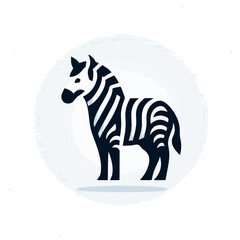 flat vector logo of a zebra.