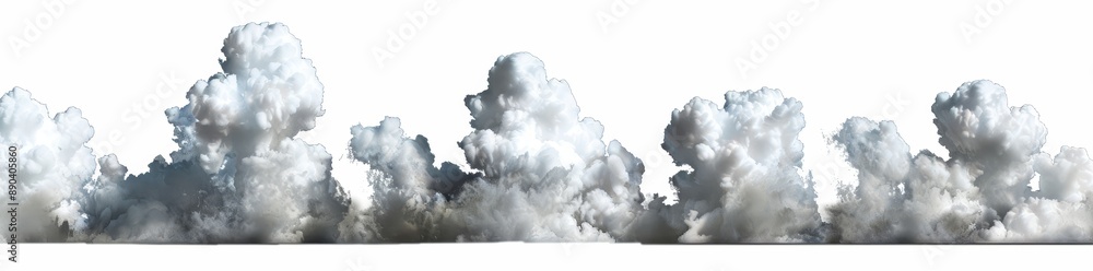 Poster isolated thin long clouds with transparency on a white background