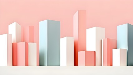 abstract minimalist wallpaper capturing the essence of real estate objects in simple geometric shapes