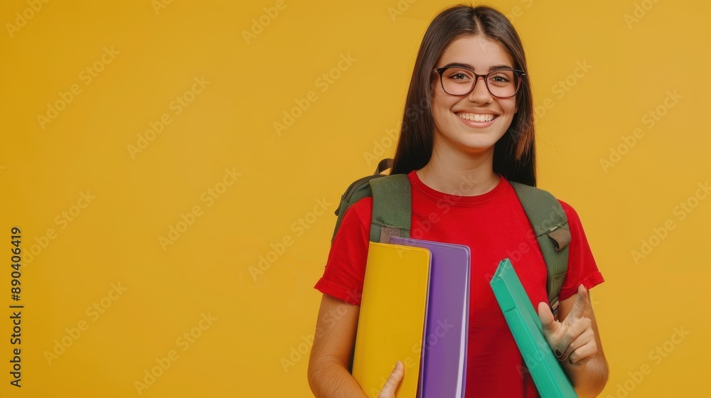 Wall mural The smiling student with books