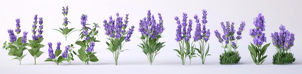 Fototapeta premium Flower bouquets with purple buds lavender outdoors Hyperrealistic Highly Detailed Isolated On Transparent Background PNG