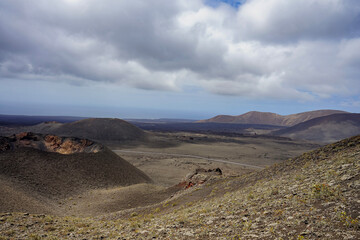 Landschaft der Vulkane und Hügel auf Lanzarote