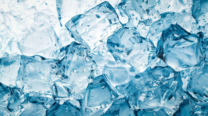 Obraz premium Large Ice Chunks on Cool Blue Background