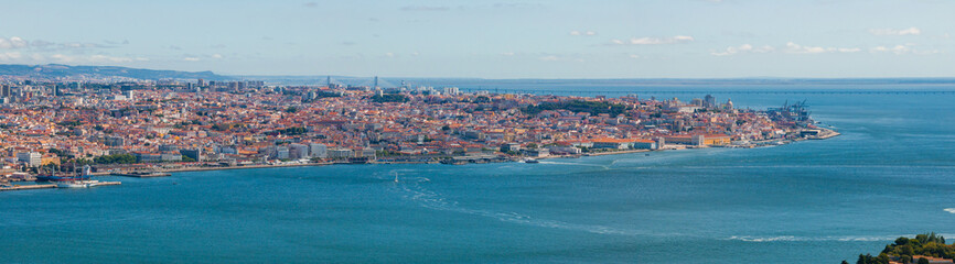 Aerial view of Lisbon, Portugal. Commerce Square view. Aerial view of Praca do comercio in Lisbon, Portugal.