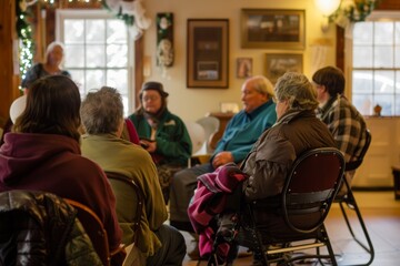 Community Support Group for the Blind Sharing Stories and Experiences in a Warm Setting