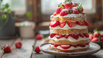 Fototapeta premium イチゴショートケーキ