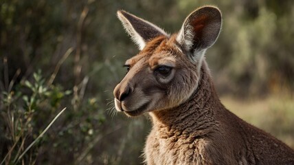 Fototapeta premium Kangaroo in grass , Close-Up