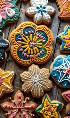 cookies and bread in an illustrator doodle graphic style