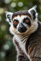 Obraz premium Curious Lemur in Forest Close-Up