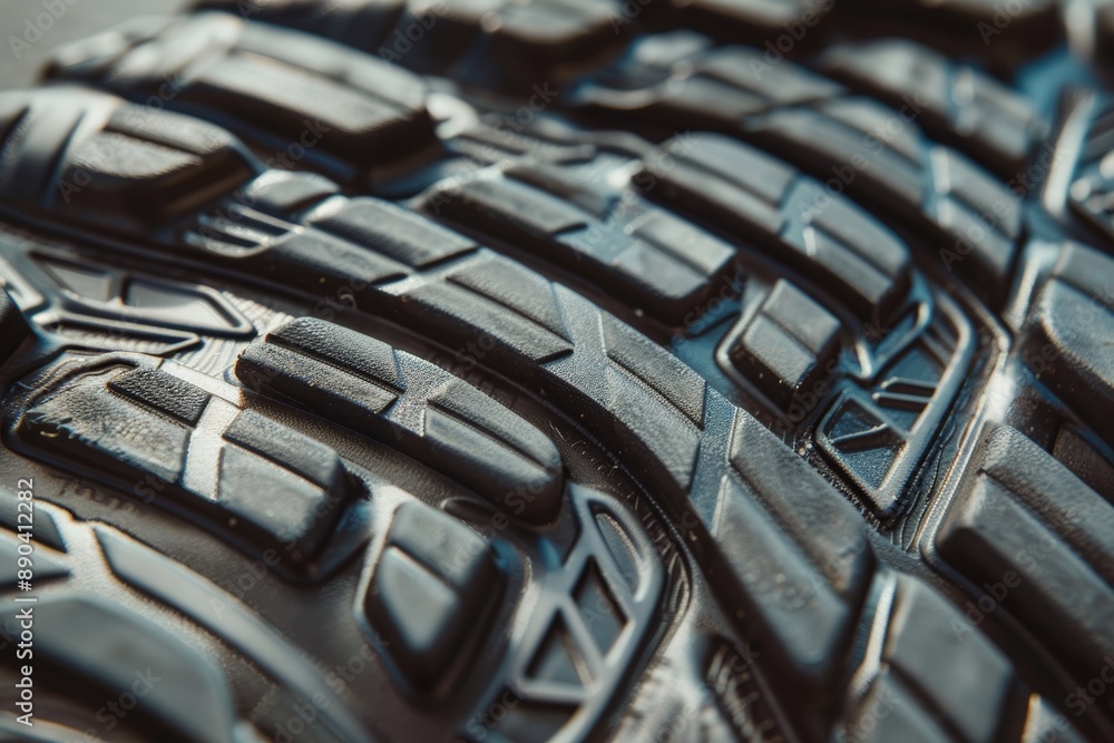 Poster detailed close-up of racewalking shoe sole highlighting tread pattern and design features for enhanc
