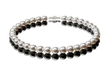 Obraz premium Whispering Moonlight: A Symphony of Pearls on White or PNG Transparent Background.