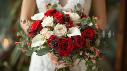 wedding bouquet of roses