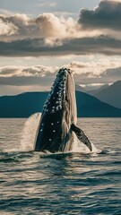 Fototapeta premium Whale Jumping out of Water