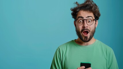 The surprised man with glasses