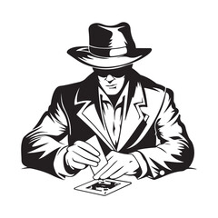 Poker player gambler Vector Image isolated on white background