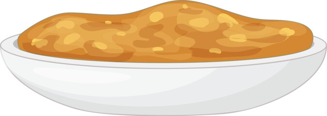 White bowl is overflowing with creamy peanut butter