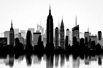 Obraz premium Architectural Silhouette of Empire State Building