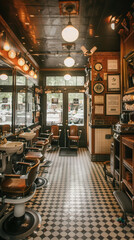 Retro Barber Shop Interior - Vintage and Nostalgic Design