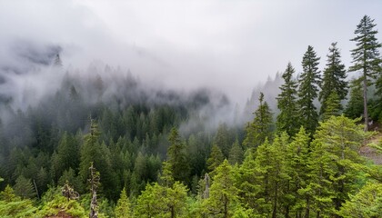 Spring Fog Flossing Through PNW Forests In Washington