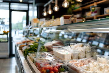 deli counter showcasing an assortment of dairy products, including butter, cream, and various cheeses