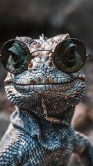 Whimsical Cartoon Frog Sporting Sunglasses Amidst Fluffy Clouds: Vibrant Abstract Animal Concept. Playful Amphibian Character in Sky Setting, Blending Humor and Nature. Creative 4K High-Definition Wal