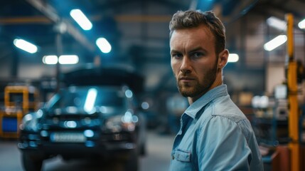 Fototapeta premium The Mechanic in Workshop