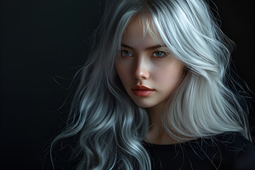 Obraz premium black woman with a grey long hair