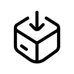 incoming package icon with line style, perfect for user interface projects