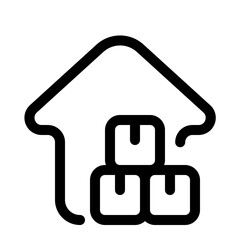 logistics warehouse icon with line style, perfect for user interface projects