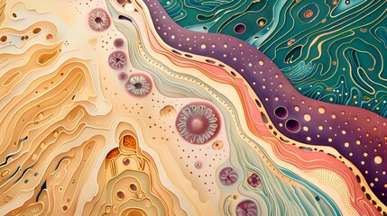 Detailed Cross-Section of Vibrant,Healthy Hair Layers with Trichology Focus