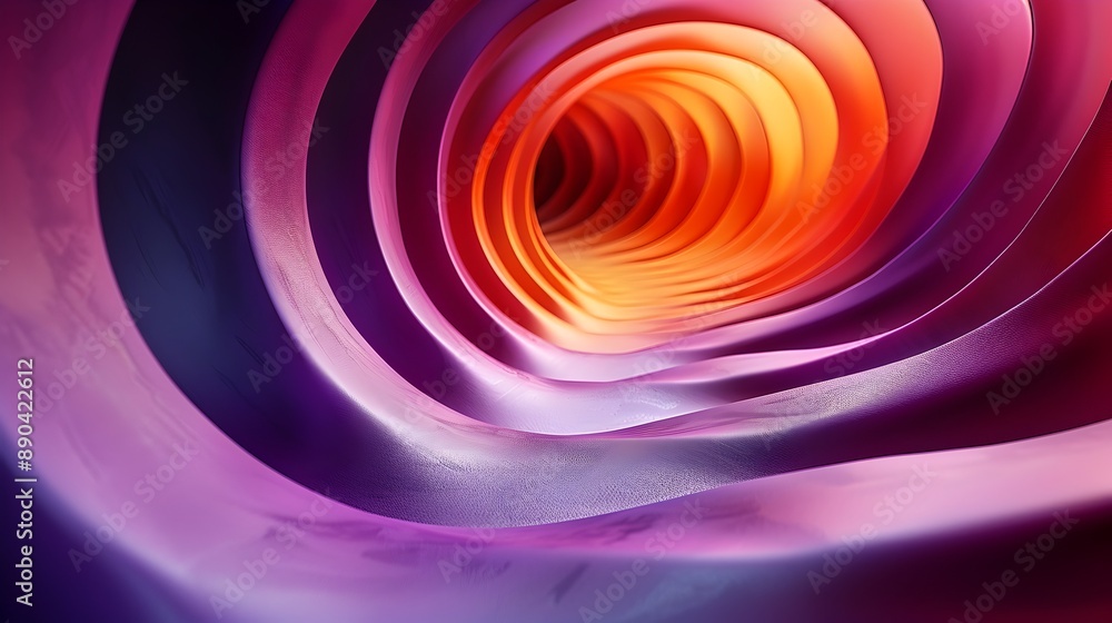 Poster mesmerizing psychedelic spiral tunnel of vibrant colorful abstract shapes and patterns