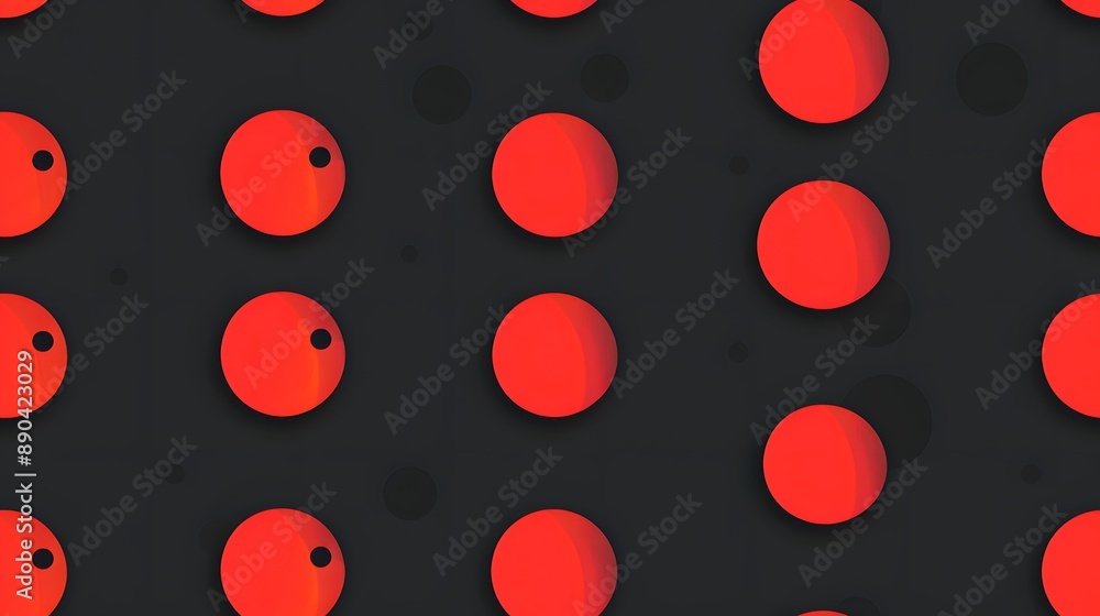 Poster red circles on a black background abstract pattern