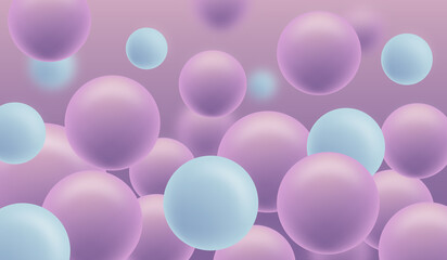 Abstract purple-pink tone background with funy bubbles
