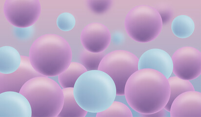 Abstract purple-pink tone background with funy bubbles