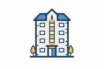 Icon of Hotel Industry Building Vector Generative Illustration 