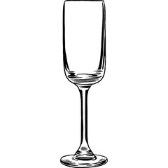 Hand drawn Champagne Glass Sketch Illustration