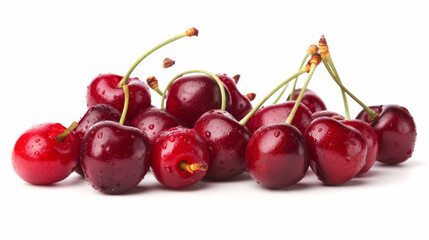 Cherries are juicy red berries. They are often used in desserts, drinks, and as a topping on snacks.