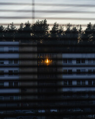 Sunset Light through Window Blinds