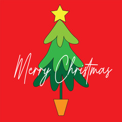 christmas card with christmas tree