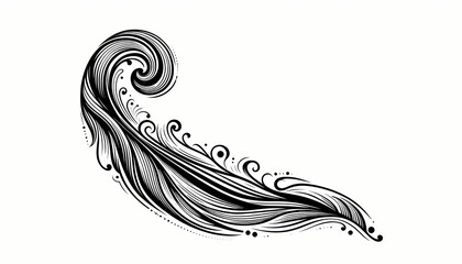 Fototapeta premium black and white abstract background, black and white swirl on white background