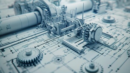 A machine with a gear on top of a piece of paper