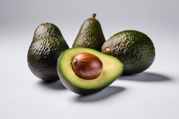 Avocado isolated on white paper background
