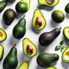 Avocado isolated on white paper background

