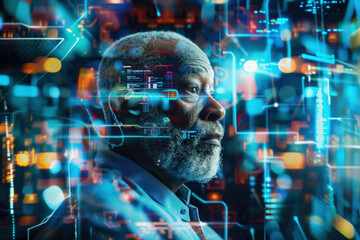 Futuristic Business Vision at Night 