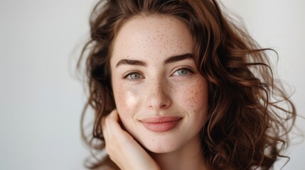 Naklejka premium The smile with freckles