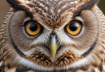 Obraz premium A photo of an owls eyes with sharp pupils and a piercing gaze. 