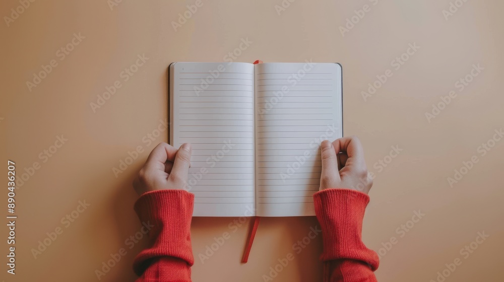 Poster an open blank notebook