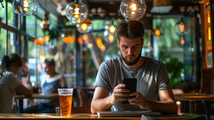 the man in trendy cafe 